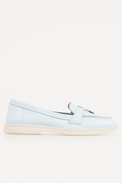 CZ London Genuine Leather Women's Loafer Accessory Detailed Casual Shoes
