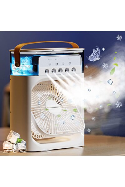 EN SİGA Ledli Fan Buzlu Hava Serinletici Vantilatör Fan Taşınabilir Su Püskürtmeli Klima