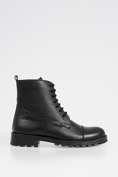 CZ London Herren-Schnürstiefel aus echtem Leder, klassische Winterschuhe mit Reißverschluss