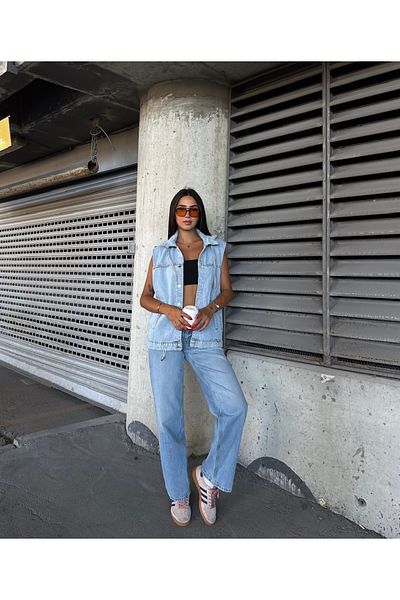 Ekim Store Jachetă gri cu glugă din denim