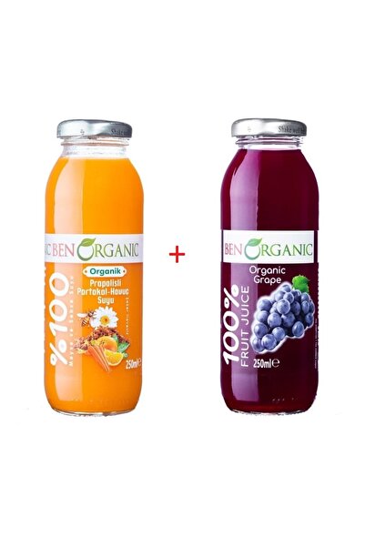 Benorganic Ben Organic Propolisli Portakal -Havuç + Üzüm %100 Organik Meyve S...
