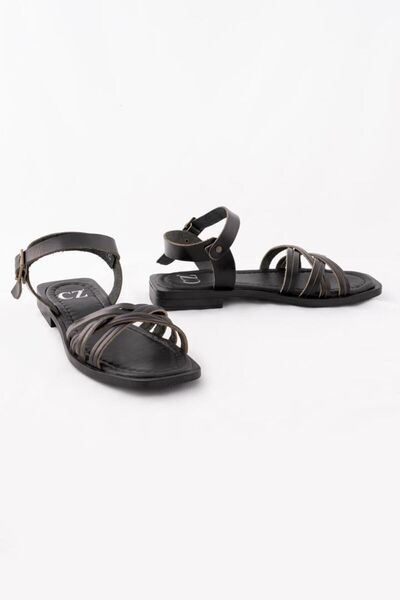 CZ London Genuine Leather Women's Sandals Thin Strap Comfortable Ankle Strap
