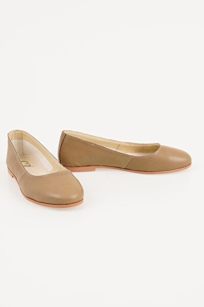 CZ London Genuine Leather Women's Laceless Flat Model Daily Ballerinas