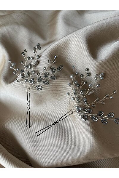 DOĞA ART STORE Διπλή φουρκέτα γκρι χρώματος - Τόνος