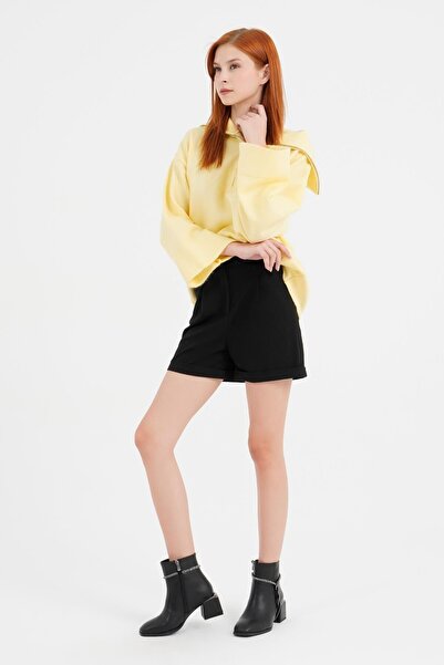 CZ London Women's Heeled Boots Round Toe Shoes with Knot Accessory