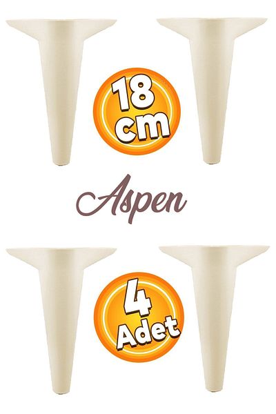 Badem10 Aspen Mobilier de lux Canapea Fotoliu Unitate TV Consolă Picior Picioare 18 Cm Picior crem (4 buc.)