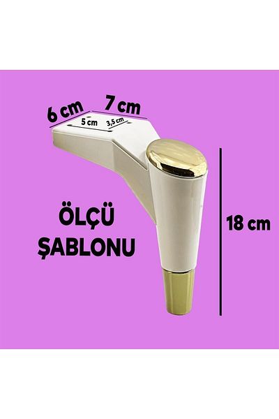 Badem10 Maya Luxury Canapea TV Unit - 18 Cm Crem Gold Picioare Consolă