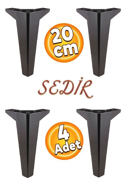 Badem10 Canapea Neagra 20 Cm - Mobila de lux Unitate TV Picioare Fotoliu si Picioare Consola 4 Buc
