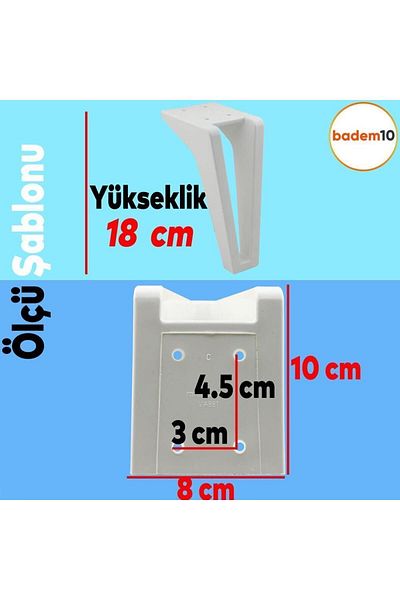 Badem10 Set Penta de 6 - Mobilier, Unitate TV, Consolă, Fotoliu și Canapea Suport, Picioare albe de 18 cm, Șuruburi M8