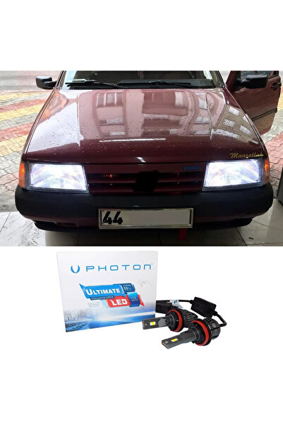 Photon Fiat Tempra Led Xenon Uzun + Kısa Far Ampulü H4 Ultimate 9500 Lumens Y...