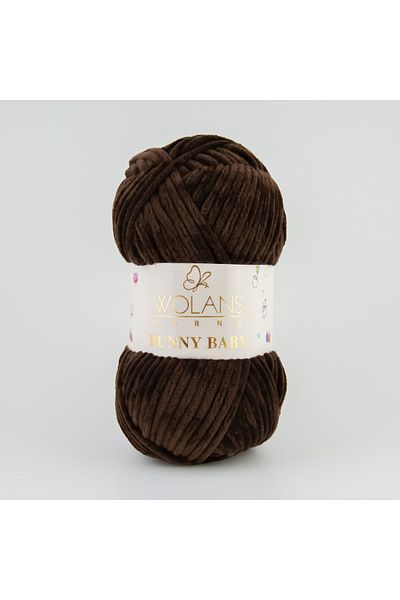 WOLANS 475 Bitter Brown Soft Velvet - Baby Bunny Knitting String, Μαλακή κουβέρτα Παιχνίδι String