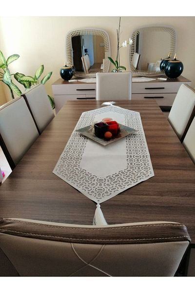 NURHAN HOME COLLECTION Trendy Model Ecru Color Table Runner