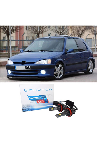 Photon Peugeot 106 Led Xenon Uzun + Kısa Far Ampulü H4 Ultimate 9500 Lumens Y...