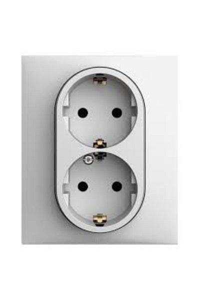 Legrand White Double Grounded Socket