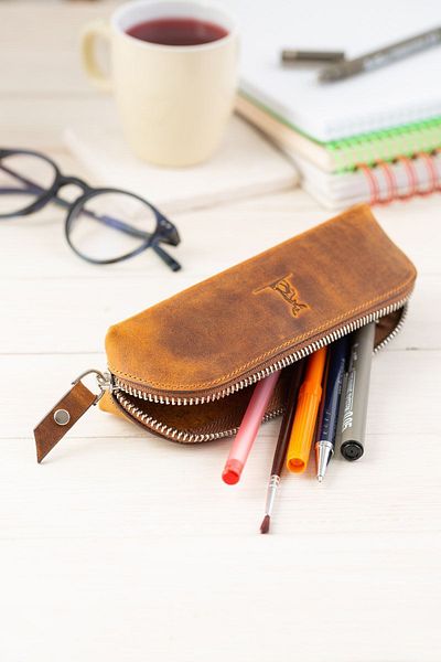 Conceria Pelle Genuine Leather Pen Holder