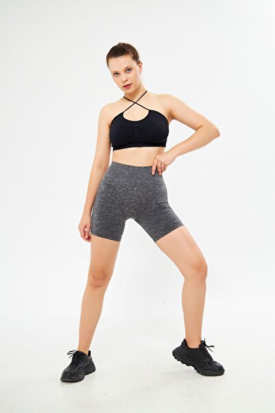 gymhams Granite Gray Hip Drawstring Seamless Shorts