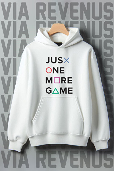 Vordevia Λευκό φούτερ με στάμπα καγκουρό με τσέπη - 3 νήματα φαρδιά εφαρμογή με κουκούλα