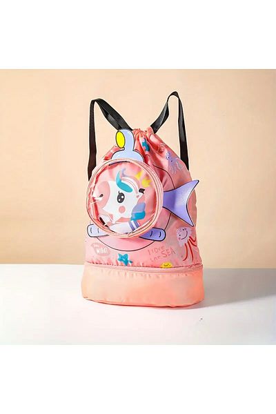 GlassySKY Swimming Bag, Cute Cartoon Backpack Beach -Sea -Pool (with Shoe Compartment)