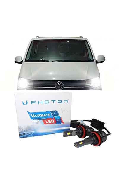 Photon Vw Transporter  T6 Led Xenon Uzun + Kısa Far Ampulü H4 Ultimate 9500 L...
