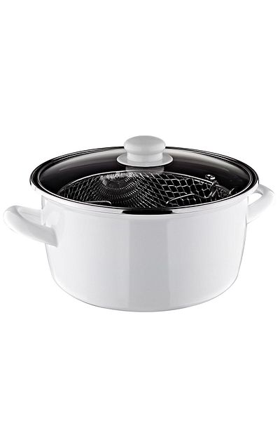 Taşev Sultan - Frying Pan with Enamel Handle White 22 Cm