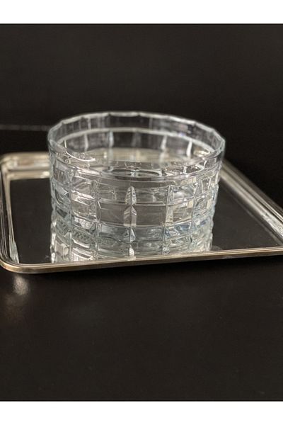 Paşabahçe Crystal Cut Glass Salad Bowl Square Decor 16 Cm
