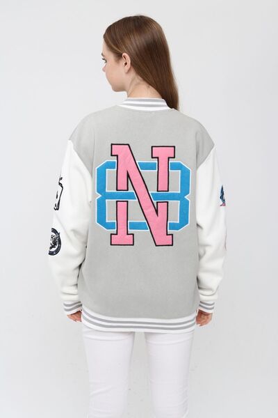 NEWLAKER Μπουφάν N Edition Unisex Oversize Bomber College