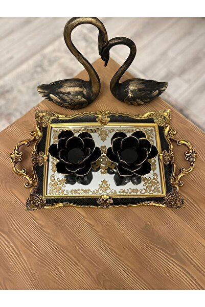 NARART Stylish Classic Carved Mirrored Gift Engagement Presentation Tray
