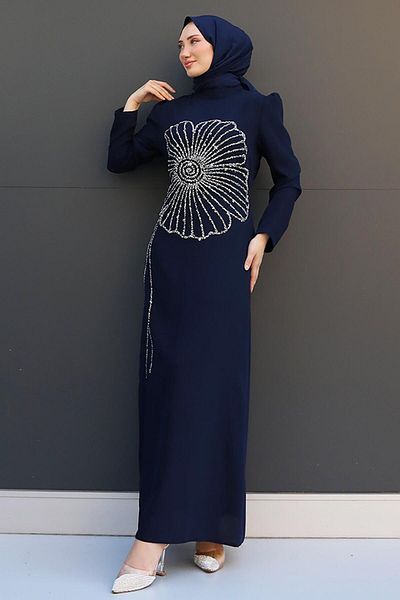 GİZ AGİYİM Φόρεμα με μοτίβο λουλουδιών Navy Blue Pia Clover