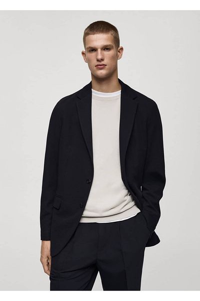 MANGO Man Slim-Fit Molded Cotton Blazer Jacket