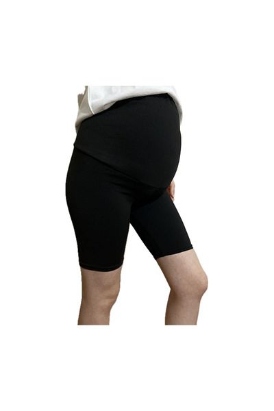Modoo Tekstil Pregnant Biker Black Over The Knee - Colanți de ridicare pentru ciclism pentru utilizare zilnică și sportivă