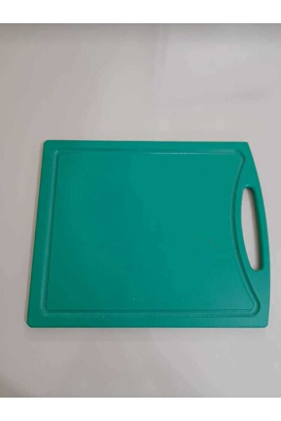 YELKAR PLASTİK لوح تقطيع بولي إيثيلين مموج بمقبض يدوي، 32,5X26,5X1 سم، أخضر