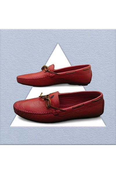 Baliz Men's Red Genuine Leather Loafer