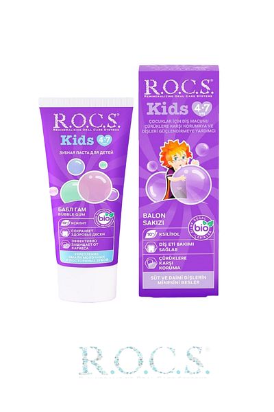 R.O.C.S. 45 Grams Fluoride-free Toothpaste Bubble Gum for 4-7 Years - Sls
