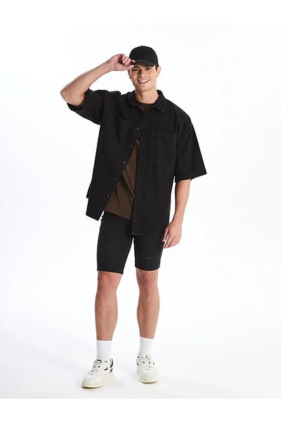 LC Waikiki Ανδρικό τζιν σορτς LCW Μαύρο Rodeo Skinny Fit