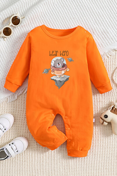 ADABEBEK Bear Hero Printed 100% Cotton Baby Jumpsuit - 22405