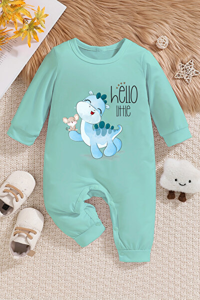 ADABEBEK Hello Little Dino Baby Boy Jumpsuit - 100% Cotton 22394