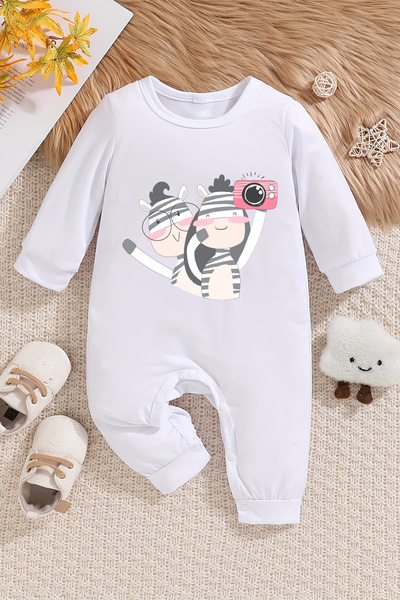 ADABEBEK Baby Jumpsuit - 100% Cotton, Photogenic Pattern, Giraffes Printed 22417