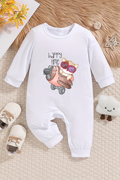 ADABEBEK Happy Me Baby Jumpsuit - Kitten Printed, Model 22361