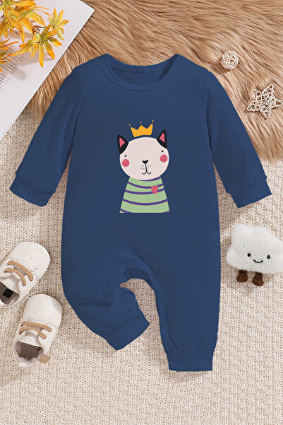 ADABEBEK ثوب فضفاض للأطفال مطبوع عليه قطة صغيرة للموسم الجديد مع أزرار كبس من...