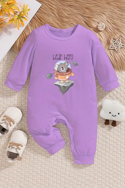 ADABEBEK بذلة أطفال قطنية 100% مطبوعة من Bear Hero - 22405