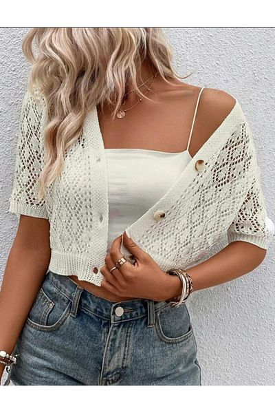 MODA MHE Openwork Fashion Mh Buttoned Cardigan