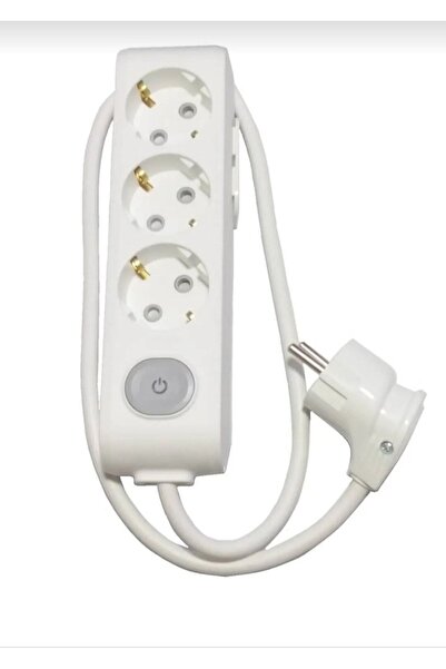 VİKO Ekonomik 3'lü Anahtarlı Grup Priz Topraklı Çocuk Korumalı 7 Metre Kablo