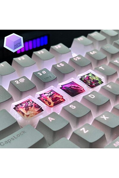 New Keycaps League Of Legends Lol Shaco Tuşları Q-w-e-r Mekanik Klavye Tuşu Artisan Keycaps