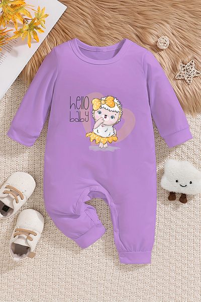 ADABEBEK Hello Baby - ثوب فضفاض للأطفال مطبوع عليه قنفذ لطيف 22368