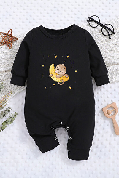 ADABEBEK Baby Monkey Patterned 100% Cotton Baby Onesie - 22384