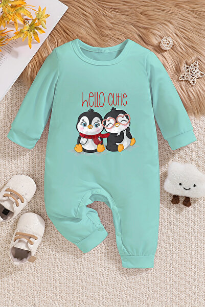 ADABEBEK 100% Cotton Cute Penguin Jumpsuit for Baby Girl - 22383