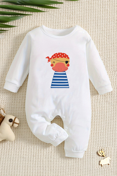 ADABEBEK 22229 Model Baby Jumpsuit with Snaps on the Bottom - Pirate Style