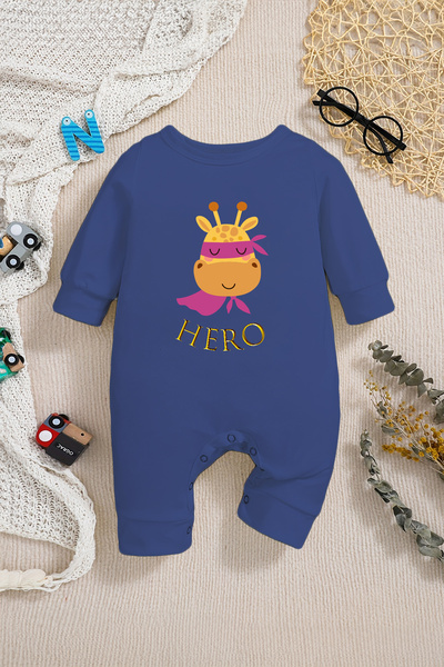 ADABEBEK Baby Boy Jumpsuit - Hero Giraffe Printed, Style 22303