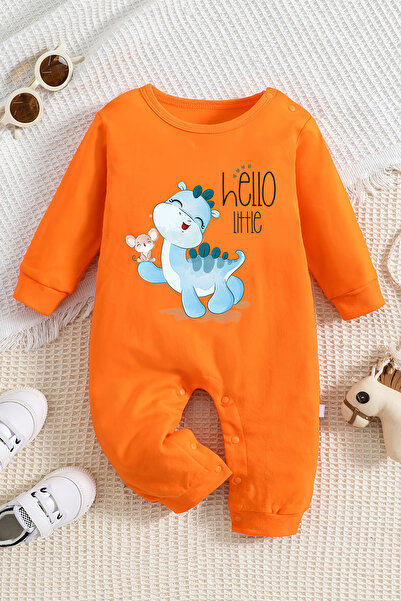ADABEBEK Hello Little Dino Baby Boy Jumpsuit - 100% Cotton 22394