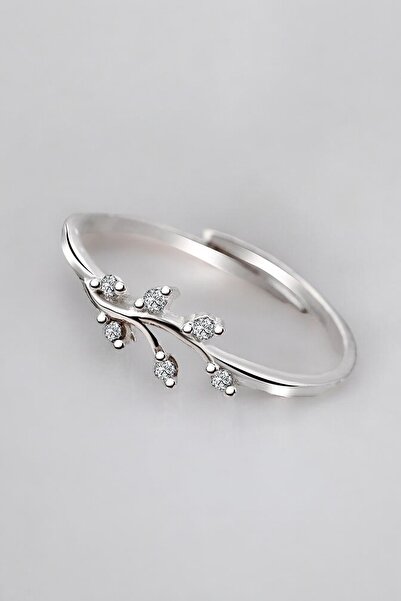 jelux silver Gümüş 925 Ayar Zirkon Taşlı Ayarlanabilir Yüzük